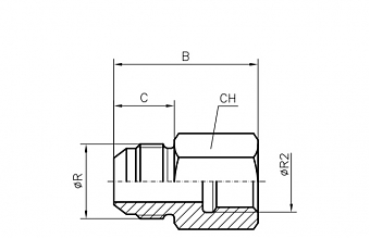 Адаптер JIC 1.1/16" - BSP 3/4" (Ш-ВНР)