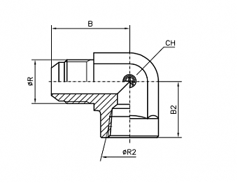 Угольник 90° JIC1.5/16" - NPT1" (Ш-ВНР)