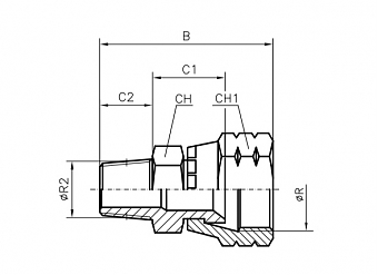 Адаптер JIC 9/16"-NPTF 1/4" (Г-Ш)
