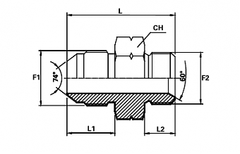 Штуцер DKM M22х1,5-JIC 1.1/16"