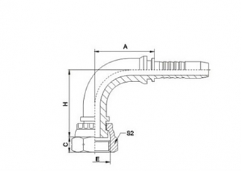 BSP 1/2"-14/90-08 DN12 (FLAT)