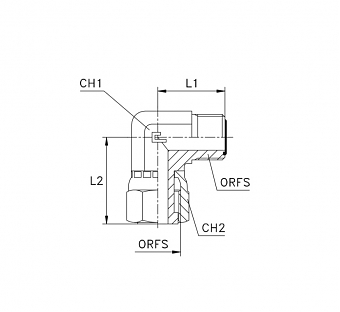 Угольник 90° ORFS 11/16"-16 (Ш-Г)