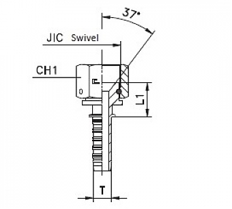 JIC 1.1/16"-12/0-10 DN16 (С) штифтованная гайка