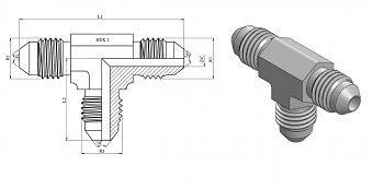 Тройник JIC 1.5/8"-12 (Ш-Ш-Ш)