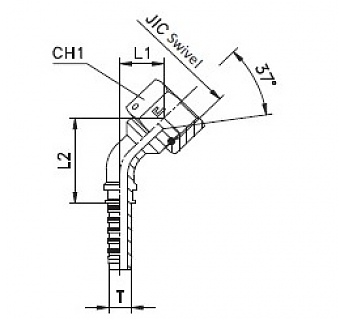 JIC 1.1/16"-12/45-08 DN12 (С) штифтованная гайка