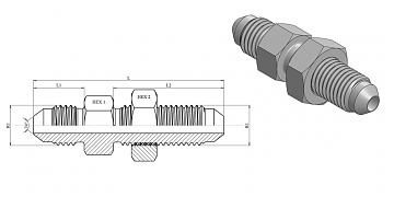переборочный Male JIC 7/16"-JIC 7/16" переборочный Male JIC 7/16"-JIC 7/16"