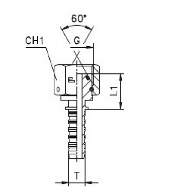 BSP 1"-11/0-16 DN25 (C) штифт. гайка (O-Ring)