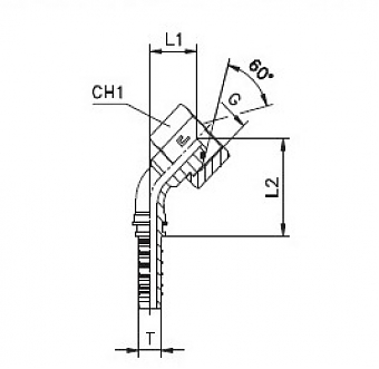 BSP 1/2"-14/45-04 DN6 (C) (O-RING)