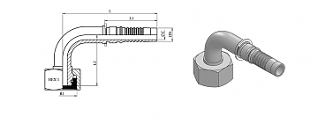 M64x2,0/90-32 DKOS int DN50